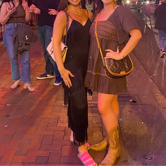 Pretty Little Thing Black Tassle Jumpsuit - Picture 5 of 5